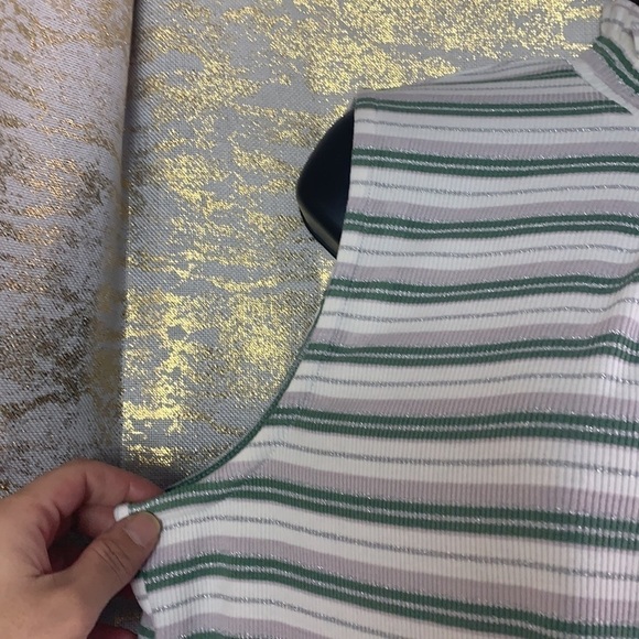 ellie white/green sleeveless striped tank top size L - Picture 5 of 11